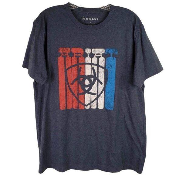 Ariat T-Shirt Tee Mens Size Large L America Workwear Crewneck Short Sleeve - Picture 2 of 6